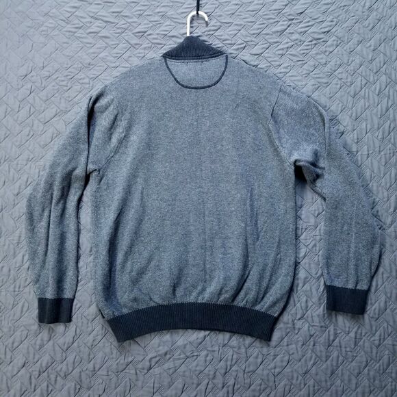 IZOD Sweater Mens XL Gray 1/4 Zip Pullover Long Sleeve High Neck Casual - Picture 8 of 8